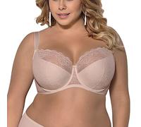 Gorsenia K357 Blanca Bügel BH Dame Dessous Spitze Geblümt Regulierbar Setteil EU, Beige,115C