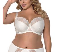 Gorsenia K357 Blanca Bügel BH Dame Dessous Spitze Geblümt Regulierbar Setteil EU, Elfenbein,105C