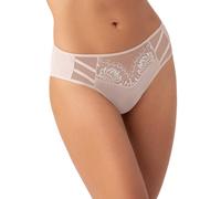Gorsenia Dame Slip Glatt Tüll Spitze Bund Geblümt Unterhose Unterwäsche Dessous K498/1 Paradise, Beige,M