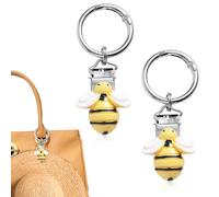 Gosknor 2 Stück Huthalter für unterwegs an der Tasche, Süße Reisehutclips in Bienenform Befestigungsclips aus Harz und Zinklegierung für Rucksäcke Geldbörsen Gepäck Praktisches Reisezubehör (Gelb)