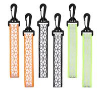 Gosknor 6stk Reflektierende Schlüsselanhänger, Leuchtende Reflektierende Riemen Sicherheitsreflektoranhänger Reflektierende Etiketten für Rucksäcke Reflektoren für Nächtliche Spaziergänge (Stil A)