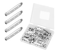 Gosknor 80st Sicherheitsnadeln, 38mm Broschennadeln zum Basteln Flache Metallrückseite Stabnadeln für die Herstellung von Selbstgemachtem Schmuck Abzeichen Namensschilder Krawattennadeln Zitate