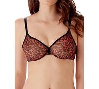 Gossard Glossies Leopard 13101-BKR Damen Schwarz und Rot Nicht Gepolstert Bügel-BH Vollschalen BH, schwarz/rot, 65D