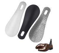 Gotetiso 3er Set SchuhlöFfel Klein 10cm Stabil Schuhlöffel aus Edelstahl Mini Metall Schuhanzieher Kurz mit Aufhängeloch Ergonomischer Form Praktische Schuhhelfer Reiseschuhlöffel Shoe Horn Zuhause