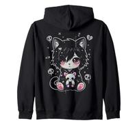 Goth Girl Emo Gothic Cat Punk Dark Grunge Süßes Kätzchen Kapuzenjacke