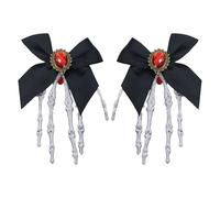 Goth Haaraccessoires | Punk Goth Haaraccessoires - Elegante Totenkopf-Schleifen Haarnadeln 2 Stück für Damen Hochzeit Party Maskerade Cosplay