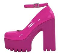 Goth-Plattform-Kristall-Knöchelriemen, runde Zehen, Hakenblock, klobiger Block, High Heels, modische Abendschuhe, Mary Jane-Schuhe, Wickelzehe, sexy Partykleid, Schuhe für Frauen, bequem, stilvoll