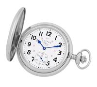Gotham GWC18807S Herren-Taschenuhr, klassisch, silberfarben, poliertes Gehäuse, doppeltes Hunter 17 Juwelen, mechanisch, silber