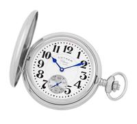 Gotham GWC18808S Herren-Taschenuhr, klassisch, silberfarben, poliertes Gehäuse, Double Hunter 17 Juwelen, mechanisch, silber