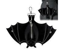Gothic-Fledermaus-Münzgeldbörse aus PU-Leder, faltbarer Flügel-Vampir-Wechselgeldhalter, Mini-Geldbörsentasche mit Schlüsselanhänger-Clip, Kochplattform mit kompaktem Design, dunkles, ästhetisches All