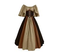 Gothic Kleid Damen Mittelalter Korsett Prinzessin Renaissance Lang Wikinger Ballkleider Kleidung Taille High Low Design Hexenkostüm Maskerade Partykleid