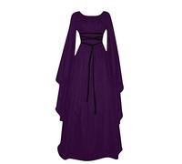 Gothic Kleid Renaissance Corsagenkleid Schulterfrei Lace Up Mittelalter Maxikleid Gothic Oberteil Damen Große Größen S D Purple