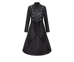 Gothic-Ledermantel im Edwardian-Stil fr Damen in voller Lnge Atlanta EU 46 / UK 18