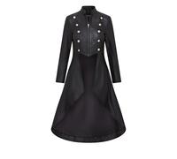 Gothic-Ledermantel im Edwardian-Stil fr Damen in voller Lnge Atlanta EU 50 / UK 22