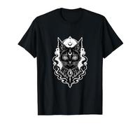 Gothic Psychedelic Black Cat Hypnotic Eyes Celestial Witchy Preisgünstiges Grafik-T-Shirt, Herren, Schwarz, S