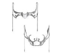 Gothic Punk Metall Punk Ornament Fluid Gesicht Ohrringe Jungen Mädchen Straße Hip Hop Cooles Schmuckzubehör Geschenke Punk Maske für Männer Cosplay Metallmaske für Frauen Männer Gesichtskette Schmuck