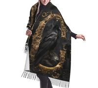 Gothic Rabe Portrait Schal Wickelschal für Damen Herbst Winter Mode Große Decke Schal für Damen