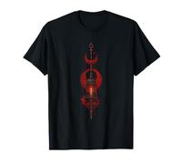 Gothic Rose Rot Vintage Mond Rabe Skelett Blume Nacht T-Shirt