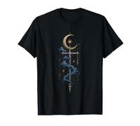 Gothic Rose Rot Vintage Mond Rabe Skelett Floral Mystic T-Shirt