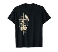 Gothic Rose Rot Vintage Mond Rabe Skelett Verzauberte Rose T-Shirt