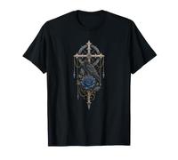 Gothic Rose Rot Vintage Mond Rabe Skelett Vintage T-Shirt