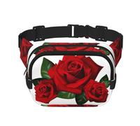 Gothic Rose Unisex verstellbare Taille Quadrat Doppellagige Hüfttasche für Outdoor-Aktivitäten Reisen Laufen Wandern, Schwarz , Einheitsgröße
