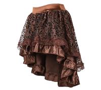 Gothic Steampunk Minirock Damen Asymmetrischer High Low Rock Corsage Chiffon Festlich Rock Vorne Kurz Und Hinten Lang Spitze Mode Y2K Streetwear Gothic Rock