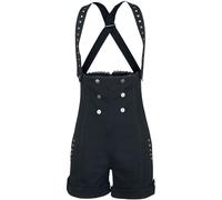 Gothicana by EMP Damen Schwarze Latzhose mit Knöpfen M