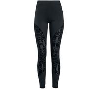 Gothicana by EMP Leggings mit semitransparenten Einsätzen und Flockprint Leggings schwarz in L
