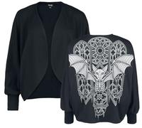 Gothicana by EMP Damen schwarzer Cardigan mit Fledermausärmeln XS-M