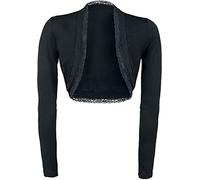 Gothicana by EMP Damen schwarzer Langarm-Bolero mit Spitze entlang der äußeren Kanten S