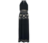 Gothicana by EMP Damen schwarzes Kleid mit Taillenraffung S