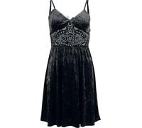 Gothicana by EMP Damen schwarzes kurzes Kleid mit aufgesticktem Motiv im Brustbereich XL
