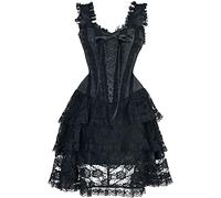 Gothicana by EMP Kurzes Korsagen Kleid mit Spitze Kurzes Kleid schwarz in S