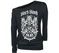 Black Blood by Gothicana Langarmshirt schwarz in L