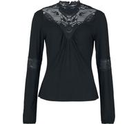 Gothicana by EMP Damen schwarzes Langarmshirt mit Spitzendetails M