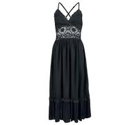 Gothicana by EMP Damen schwarzes Maxikleid mit extravaganten Details L