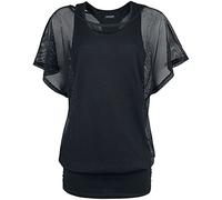 Gothicana by EMP Damen schwarzes T-Shirt im Double-Layer-Look aus Mesh L