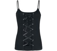 Gothicana by EMP Schwarzes Top mit Schnürung und dünnen Trägern Top schwarz in XL