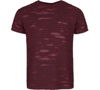Gothicana by EMP Herren Bordeaux-rotes T-Shirt mit Allover Cut-Outs für einen Destroyed Look M
