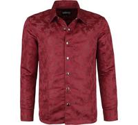 Gothicana by EMP Woven Rose Shirt Langarmhemd dunkelrot in XL