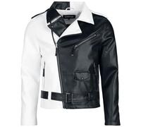 Gothicana by EMP Jacket in Black and White Kunstlederjacke schwarz weiß in S