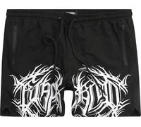 Gothicana by EMP Herren Schwarze Badeshorts mit Gummizug und Gesäßtasche XL