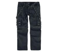 Gothicana by EMP Herren Schwarze Baggy Style Jeans mit Nieten W32L34