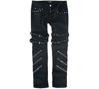 Gothicana by EMP Jared - Schwarze Jeans mit Schnallen, Reißverschlüssen und Nieten Jeans schwarz in W34L34