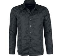Gothicana by EMP Herren schwarzes Langarmhemd mit Allover Rosen Muster XL