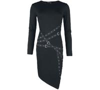 Gothicana by EMP Kleid mit Riemen, Ösen und Schnallen Kurzes Kleid schwarz in L