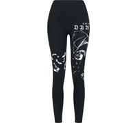 Gothicana by EMP Damen Schwarze Leggings mit Fledermaus-Alloverprint S