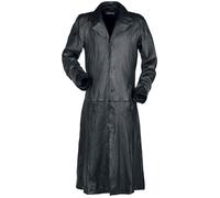 Gothicana by EMP Schwarzer langer Ledermantel mit Kragen Ledermantel schwarz in 3XL