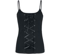 Gothicana by EMP Schwarzes Top mit Schnürung und dünnen Trägern Top schwarz in XL